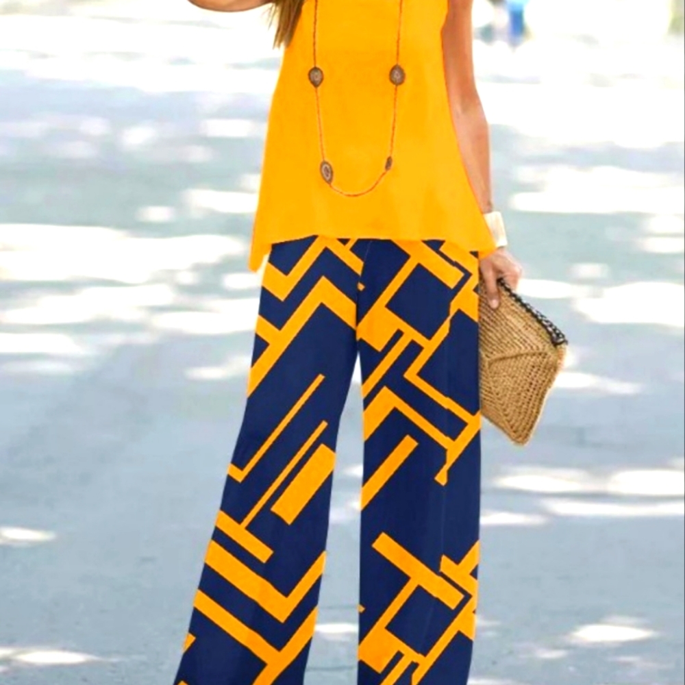 Womens 2pc wide leg pant set.